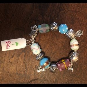 NWT Lilly Pulitzer sterling and bead bracelet